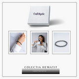 Putere si claritate - Bratara elastica cu pietre de hematit 6 mm