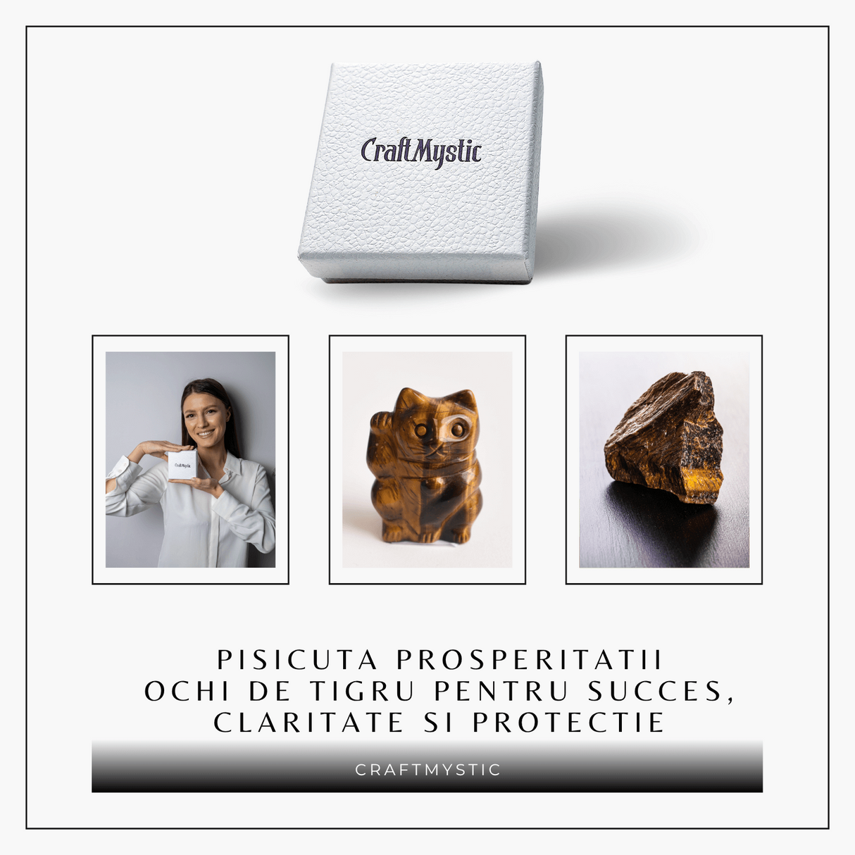Pisicuta prosperitatii – Ochi de Tigru pentru Succes, Claritate si Protectie