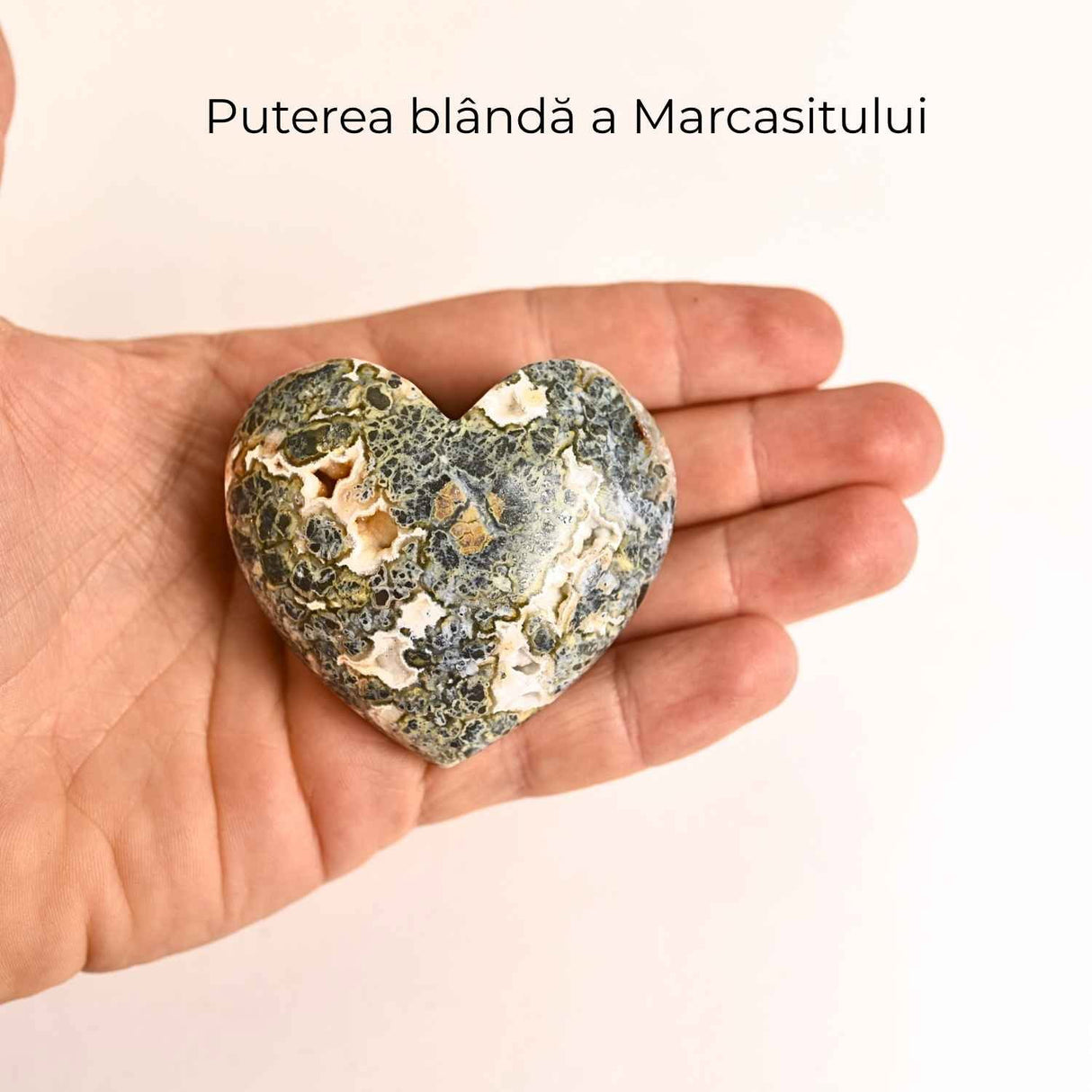 Inima care linisteste furtunile – Marcasit indonezian sculptat manual
