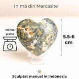 Inima care linisteste furtunile – Marcasit indonezian sculptat manual
