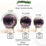 Sfera Cluster Ametist 6-8 cm - Energie Pozitiva si Relaxare