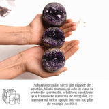 Sfera Cluster Ametist 6-8 cm - Energie Pozitiva si Relaxare
