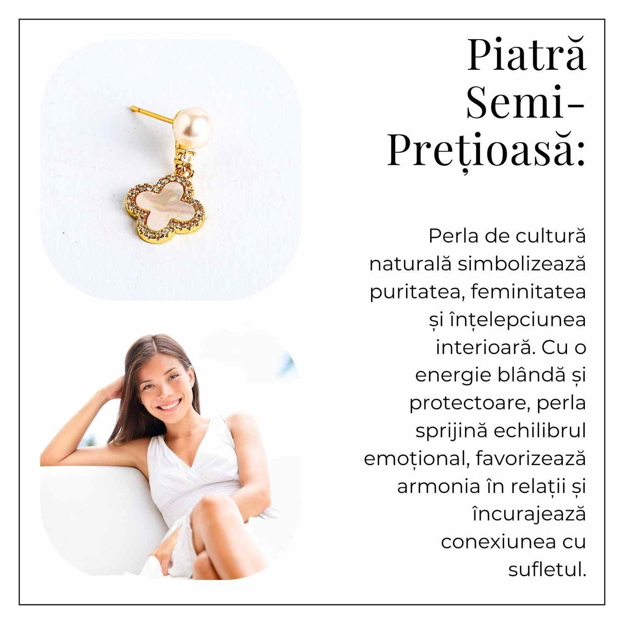 Talisman delicat cu perla si scoica - Cercei norocosi pentru fiecare zi