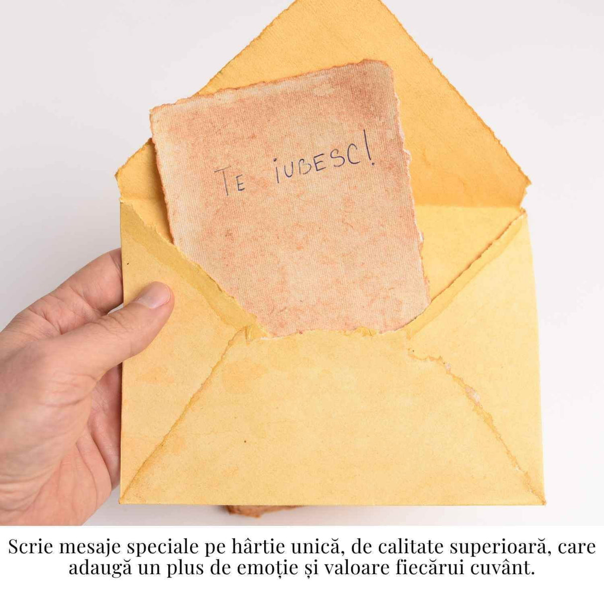 Hartie de bumbac galbena vintage 15x10 cm – Perfecta pentru arta si scris Set 5 buc