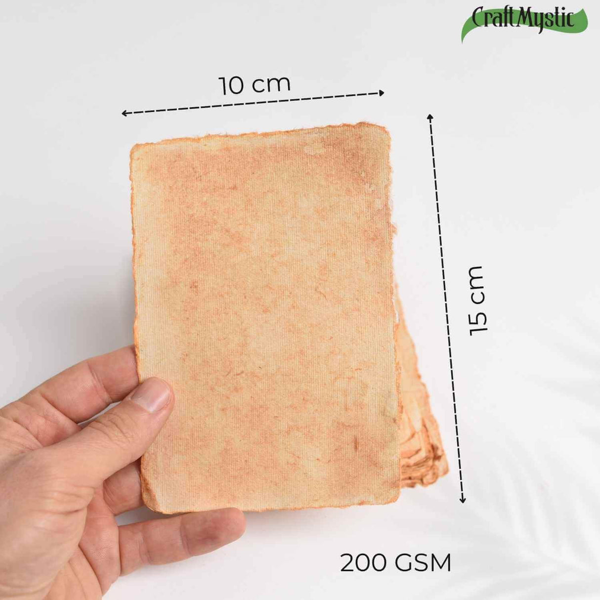Hartie de bumbac galbena vintage 15x10 cm – Perfecta pentru arta si scris Set 5 buc