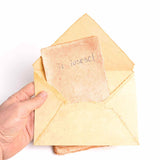 Hartie de bumbac galbena vintage 15x10 cm – Perfecta pentru arta si scris Set 5 buc
