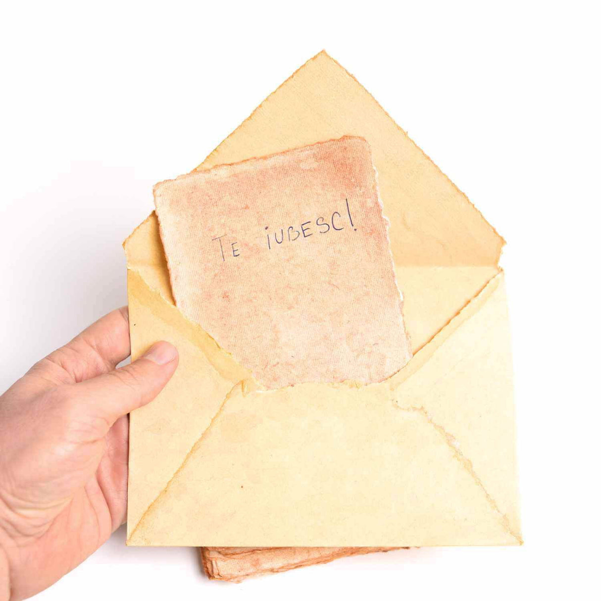 Hartie de bumbac galbena vintage 15x10 cm – Perfecta pentru arta si scris Set 5 buc