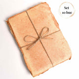 Hartie de bumbac galbena vintage 15x10 cm – Perfecta pentru arta si scris Set 5 buc