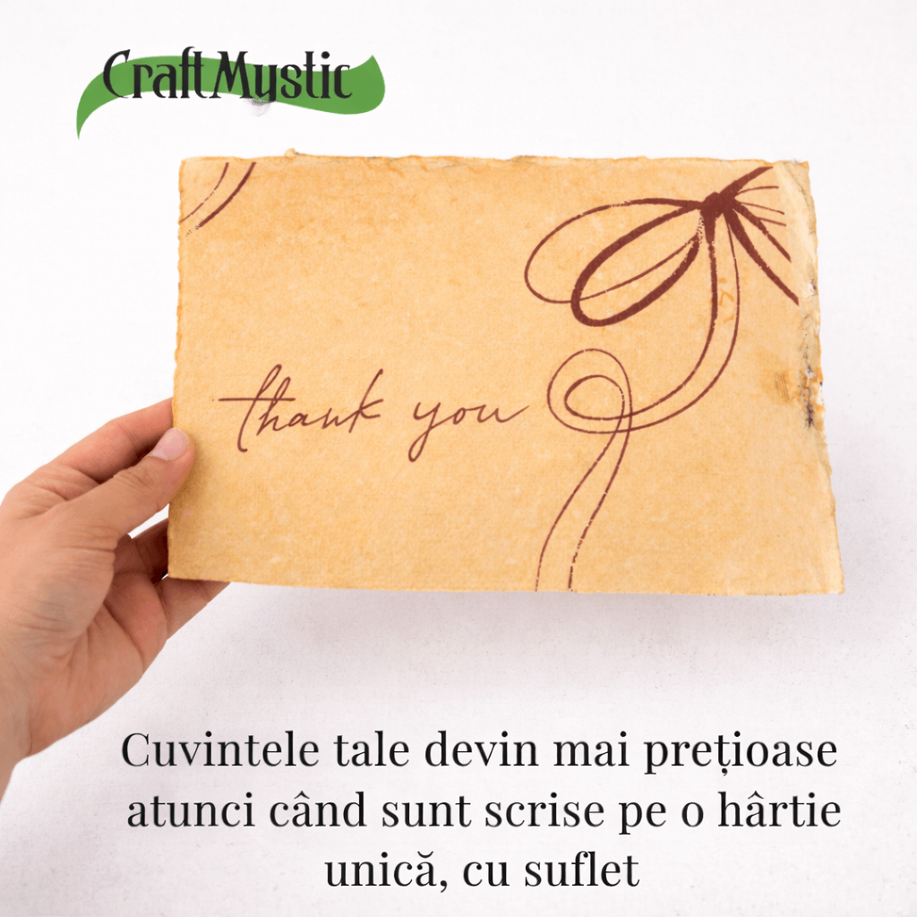 Hartie vintage din bumbac galben 22X29.5 cm– un spatiu delicat pentru cuvintele tale