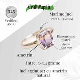 Inel argint 925 cu Ametrin natural - Claritate, armonie si eleganta