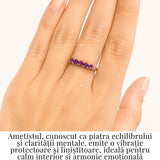 Inel din Argint 925 cu Ametist Marime 55 / 7 - Liniste Interioara si Protectie Energetica