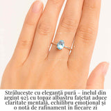 Inel ajustabil din Argint 925 cu Topaz Albastru - Claritate Mentala si Expresie Autentica