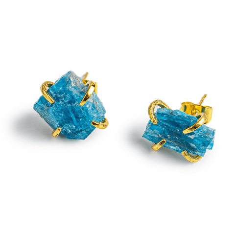 Clarity and Inspiration Earrings - Natural Apatite and Gold Finish