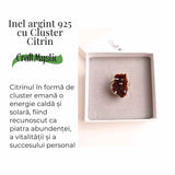 Inel Argint 925 cu Cluster de Citrin - Abundenta si Claritate Zilnica