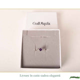 Inel Argint 925 Rasucit cu Ametist Natural Patrat Fatetat – Echilibru ai Claritate