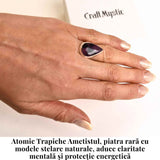 Inel argint 925 cu Atomic Trapiche Ametist lacrima - Claritate si Transformare