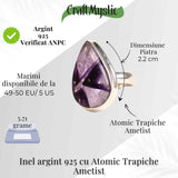 Inel argint 925 cu Atomic Trapiche Ametist lacrima - Claritate si Transformare