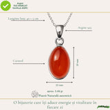 Colier argint 925 cu Carneol oval – energie si incredere feminina