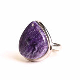 Inel argint 925 cu piatra naturala Charoite lacrima - Transformare si Putere Interioara