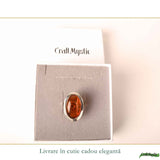 Inel Argint 925 cu Chihlimbar Coniac Oval – Eleganta Calda si Energie Naturala