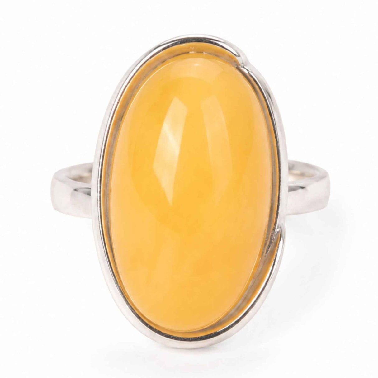 Inel Argint 925 cu Chihlimbar Galben Oval – Eleganta Calda si Energie Pozitiva