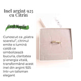Inel Argint 925 cu Citrin Marime 56 - Energie Solara si Abundenta Zilnica