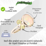 Inel argint 925 cu Opal Etiopian si Peridot - Lumina si Renastere
