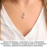 Colier Argint 925 cu Cristal Herkimer - Lumina Interioara si Claritate Divina