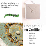 Colier Argint 925 cu Cristal Herkimer - Lumina Interioara si Claritate Divina