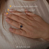 Inel Argint 925 cu Iolit Fatetat Oval – Claritate si Intuitie Feminina