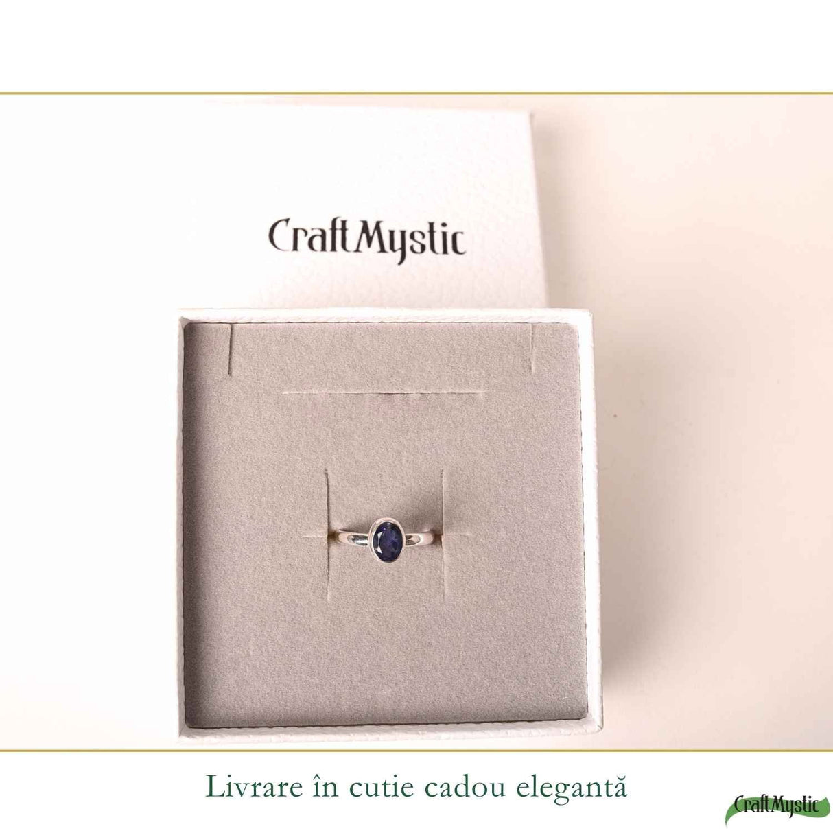 Inel Argint 925 cu Iolit Fatetat Oval – Claritate si Intuitie Feminina