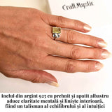 Inel Argint 925 cu Prehnite si Apatit Albastru - Claritate si Armonie Interioara