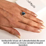Inel argint 925 cu Labradorit fatetat oval - Lumina intuitiei interioare