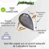 Inel Argint 925 cu Labradorit fatetat froma Lacrima - Vindecare si Intuitie