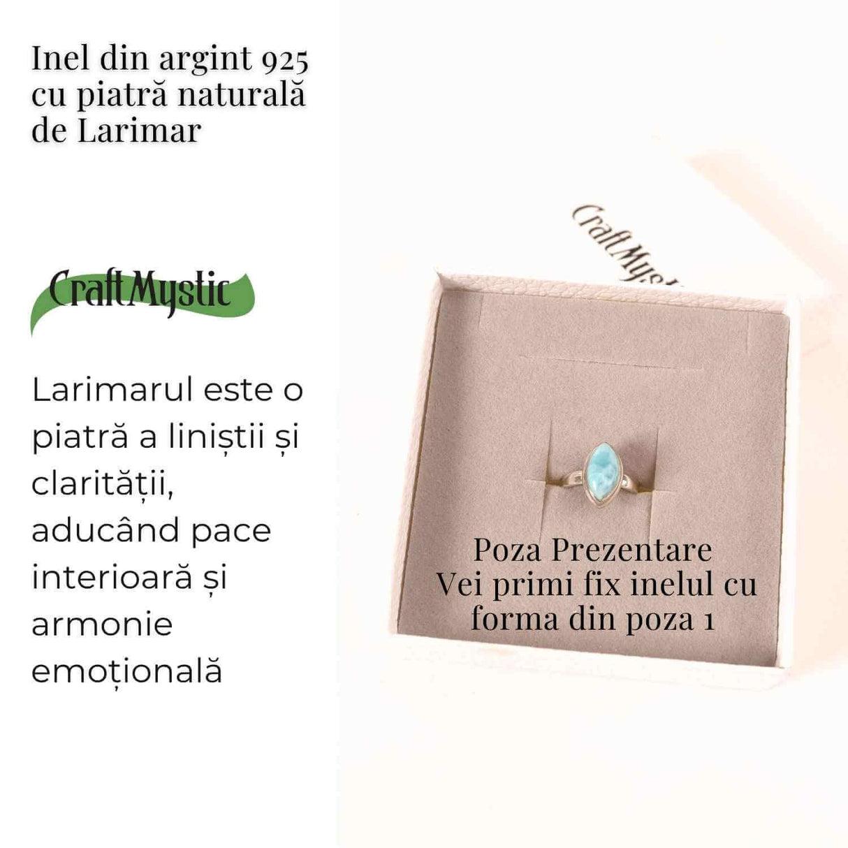 Inel Argint 925 cu Larimar Oval - Echilibru si Liniste Interioara