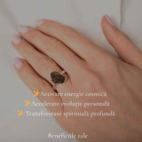 Inel Argint 925 cu Moldavit Natural Brut, M6.5/53 – Activare Chakre si Vindecare Energetica