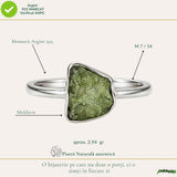 Inel din Argint 925 cu Moldavit Natural Brut, M7/54 – Energie Inalta si Aliniere Interioara