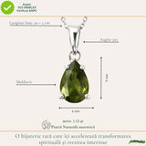 Colier Argint 925 cu Moldavit Fatetat Lacrima – Transformare si Claritate Interioara
