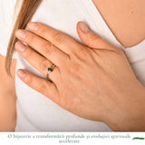 Inel Argint 925 cu Moldavit Fatetat Oval – Claritate si Transformare