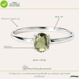 Inel Argint 925 cu Moldavit Fatetat Oval – Claritate si Transformare