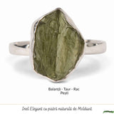 Inel Argint 925 cu Moldavit Autentic, M6/52 – Energie Puternica si Crestere Spirituala