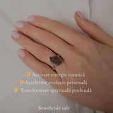 Inel Argint 925 cu Moldavit Autentic, M6/52 – Energie Puternica si Crestere Spirituala
