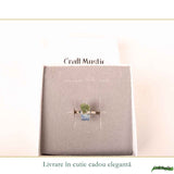 Inel argint 925 cu Moldavit si Kianit albastru, M 6.5/53 – claritate si transformare