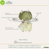 Inel argint 925 cu Moldavit si Opal Etiopian – inspiratie si transformare