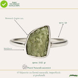 Inel Argint 925 cu Moldavit Natural, M9/59 – Piatra Transformarii si Protectiei