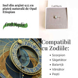 Inel argint 925 cu Opal Etiopian lacrima - Lumina interioara si claritate