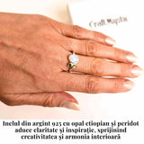 Inel argint 925 cu Opal Etiopian si Peridot - Lumina si Renastere