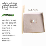 Inel argint 925 cu Opal Etiopian si Peridot - Lumina si Renastere