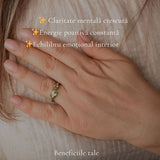 Inel Argint 925 cu Peridot Fatetat Lacrima – Echilibru si Feminitate Naturala