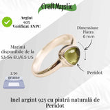 Inel argint 925 cu Peridot triunghiular - Energie si echilibru interior